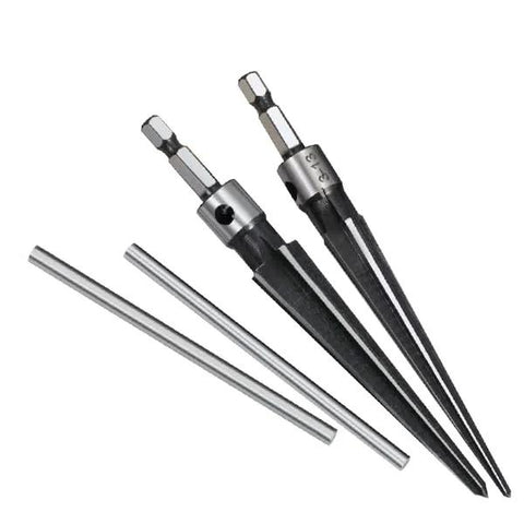 GUDINGHENG T-handle tapered reamer with two conical, six-flute tips and two steel rods; sizes 3–13mm, 5–16mm, 5–22mm.