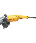 Beefy Power 7 Inch and 9 Inch Angle Grinder With 5.3 HP Motor and 6000 RPM Overload Protection Rotating Rear Handle shown in side view.