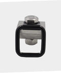Heavy Duty D Ring Tie Down Anchors Bolt Directly To Truck Bed Rails Or Boat Trailers showing square anchor with metal base and black ring.