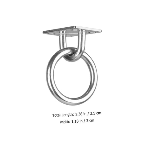 Two Pack Heavy Duty Stainless Steel Ceiling Hooks With Durable Anchor Plates For Hammocks And Yoga Swings Ideal For Home Gyms Studios And Patios Versatile Eye Hooks For Secure Hanging And Rigging Applications In Indoor And Outdoor Setups. Single stainless steel ceiling hook shown.