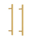 Pair of Sturdy Solid Brass Barn Door Pull Handle Kit With Double Sided Installation, Waterproof Brushed Finish, 58cm and 100cm lengths