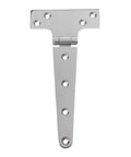 Badass Heavy Duty T Hinge Strap Tee for Shed Barn Door Gate with chrome finish, 100mm x 54mm x 4mm, designed for smooth motions.