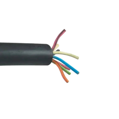 14 By 8 SOOW Portable Cable 600V Black Eight Conductor Power Cable For Construction And Industrial Use 200 Ft Length Built Tough And Ready For Rough Work On The Job Site., black 8-conductor cable end