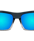 Wraparound Safety Shades With Polarized Ice Blue Mirrored Lenses And Plush Foam Seals For A Non Slip Comfort Fit lightweight eyewear front view.