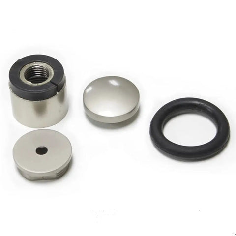 Components of Door Stop Catch Rubber Stopper Zinc Alloy Floor Mounted Holder Protector 41mm Diameter Satin Nickel Finish