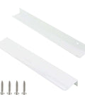 Set Of 10 White Aluminum Finger Pull Handles For Cabinets And Drawers, 9.84 Inch Length With 7.56 Inch Hole Centers, screws included