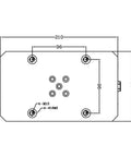 Self Centering Milling Vise for Precision CNC Work, 190mm Opening, top-down technical drawing of 210x125x8mm body dimensions.