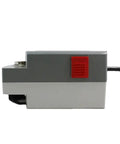 Rotary Air Damper Actuator For HVAC Ductwork Heavy Duty 24V And 230V Motor side view with red control button and wire.