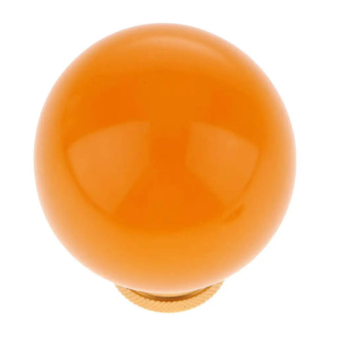 Cool Stylish Yellow Resin Manual Gear Shift Knob With Metal Mount Kit For Universal Fit Auto Upgrade Custom Shifter Handle No Buttons Needed Easy Install, round view