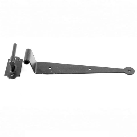 Heavy Duty Black Offset Strap Lift Off Pintle Hinges Tough As Nails 11 Inch By Two And Five Eighths Inch Wrought Iron Pin Hinges