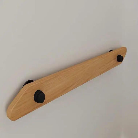 Solid Wood Wall Mounted Handrail With Anti Slip Ergonomic Grip For Indoor Outdoor Stairs And Hallways No Sweat Diy Installation Dead Steady Support Knockout Family Safety Four Foot Long Section attached to wall with black mounting hardware.