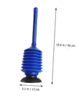 Heavy Duty Toilet Plunger Slays Stubborn Bathroom Clogs Quickly Without Breaking A Sweat Using Legit High Pressure Suction And Ergonomic Grip Handle, 19.6 in blue rubber design.