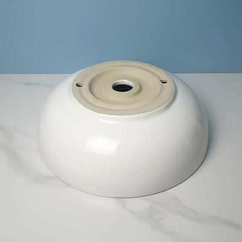 USZWBY Vessel Sinks Modern Simple Round Sink Home Bathroom Above Counter Basin ceramic sink base view on marble surface.