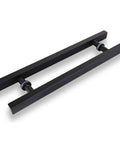 Black Painted Stainless Steel Square Tube Door Handle Push Pull For Glass Wood And Metal Doors Heavy Duty Office Hardware Modern Sleek Design Fits 8 Size Options 1200x800mm side view