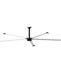 Heavy Duty 16Ft Hvls Industrial Ceiling Fan With 208 240V Three Phase motor and six blades for large warehouse cooling.