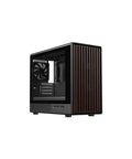 Dope Walnut Wood Front Panel Micro ATX ITX Gaming PC Case With Tempered Glass Side Panel And Front Walnut Finish USB 3 0 Type C Front IO Four PWM Fans Pre Installed Mid Tower Cooling Ready