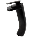 Cascade Waterfall Vessel Faucet With Single Lever Handle, Oil Rubbed Bronze Finish, Solid Brass Construction, side view