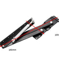 Two Pack Hydraulic Lift Top Hinges For Coffee Tables Featuring Quiet Soft Close Action And Smooth Glide Motion Legit Heavy Duty Cabinet Fold Hardware Upgrades For Your Sweet Setup shown from above, dimensions labeled 340mm and 105mm.