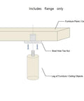 Diagram showing Beefy 10 Pack Female Thread Three Hole Tee Nut Plates With Round Flat Base for wood and metal projects.