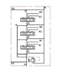 Flow diagram of Monoblock 3 Spool Hydraulic Directional Control Valve For Industrial Grade Heavy Duty Hydraulics 11 GPM