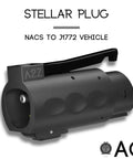 Premium Nacs To J1772 EV Charger Adapter delivering 80 Amp 19 Kw for level one and level two stations, detailed view of plug.