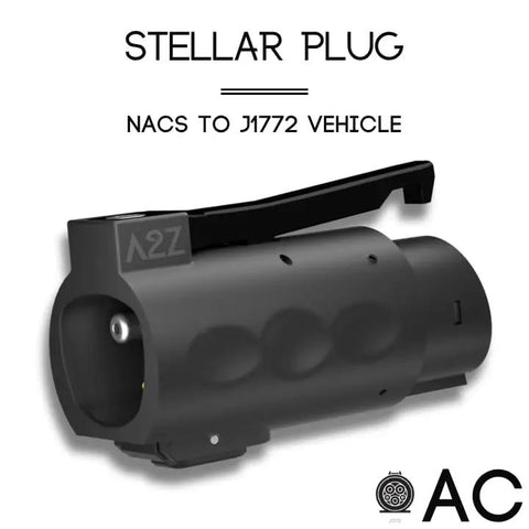 Premium Nacs To J1772 EV Charger Adapter delivering 80 Amp 19 Kw for level one and level two stations, detailed view of plug.