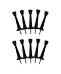 10 Pack Stainless Steel Cast Door Stops 3 Inch Matte Black Finish With White Rubber Stopper displayed on white background