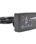 Ebike LED Meter Display 48V IP65 Waterproof With UART Protocol shown with power and light buttons on durable plastic shell