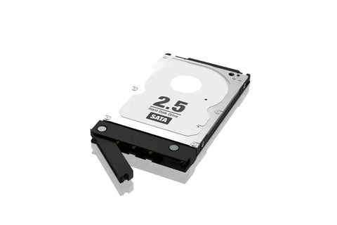 SATA hard disk drive 2.5 inch size with black connector for hot swap use in Slick Eight Pack 2.5 Inch SATA SAS Drive Mount For 5.25 Bay Tool Free Mobile Rack.