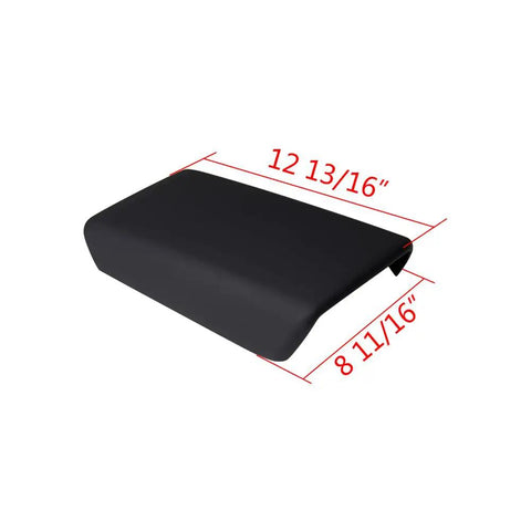 Fresh Matte Black Rear Air Vent Covers Plus Center Console Armrest Wraps For Tesla Model Y And Model 3 showing dimensions of console wrap.