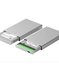 Beefy 2.5 Inch USB 3.0 Aluminum Drive Enclosure And SATA Dock Case With Type C Adapter displaying silver exterior with internal drive.