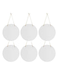 Six Pack 10 Inch Round Sublimation Door Hanger Blanks White Hardboard MDF Wood For Heat Press Printing Wall Decor Ornaments