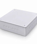 12x12x3 White PVC Junction Box Heavy Duty Built To Last Plastic Conduit Box With Pre Molded Half Inch And Three Quarter Inch Knockouts