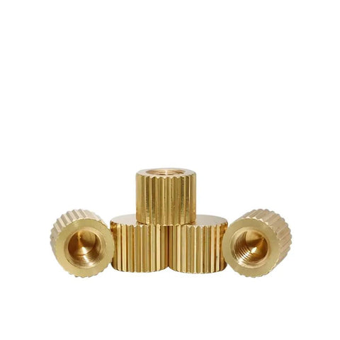 Brass Threaded Insert Knurled Nuts With Straight Knurl For Easy Hand Tightening Through Hole And Blind High Head Screws Go To Pick