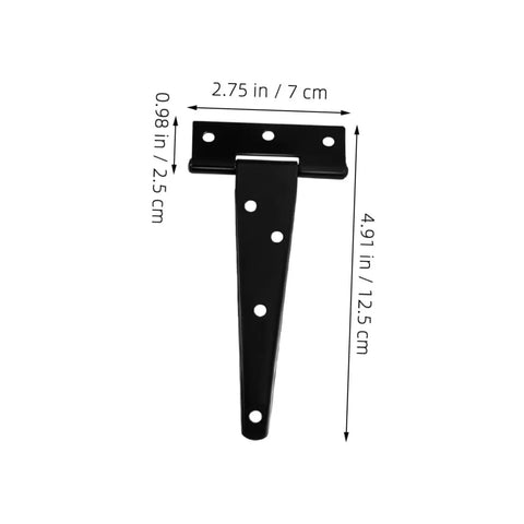 8 Pack 5 Inch Galvanized Black T Type Door Hinges Weld On Detachable Shed Door Hardware product with measurements
