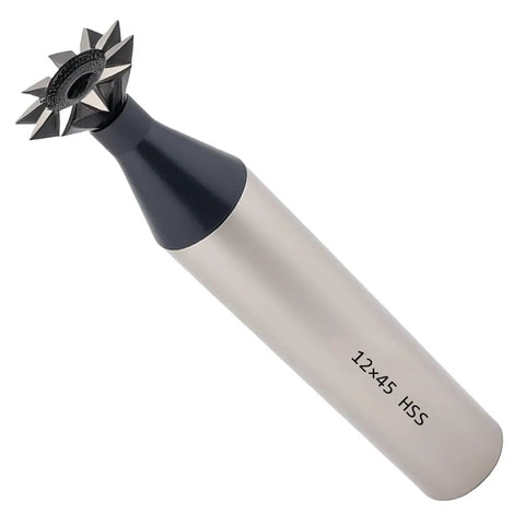 12mm By 45 Degree HSS Dovetail End Mill Cutter For Precision Milling Pro Grade High Speed Steel 10mm Shank 10 Flutes Sharp Wear Resistant