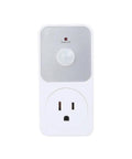 Motion Activated Power Socket Switch With PIR Sensor, 110V Infrared Outlet, 1800W Load Capacity For Garage, Hallway And Indoor Security Lighting, Auto On When Motion Detected, Auto Off After Inactivity, White front view