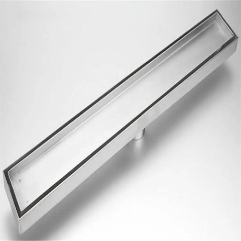Game Changer Slick Linear Channel Floor Drain 100Cm Heavy Duty Brushed Stainless Steel Shower Grate showing sleek design.