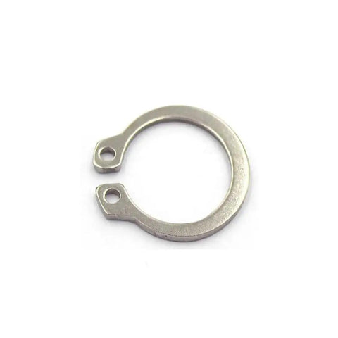 Bulk 50 Pcs M8 External Snap Rings In Top Grade 304 Stainless Steel For Shaft Retaining And Bearing Securing Hard Wear C Type Circlip Washers Great For DIY Gadget Fixes And Home Garage Projects - single snap ring close-up