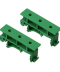 Front view of green Din Rail PCB Mounting Adapter Kit For C45 Rail With 35mm And 15mm Spacers