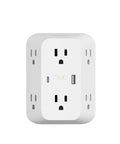 Six Outlet Surge Protector Power Strip With USB C And USB A Ports For PD Fast Charge ETL Listed Wall Mountable 1680 Joules of Protection LED Indicator Overvoltage Protection