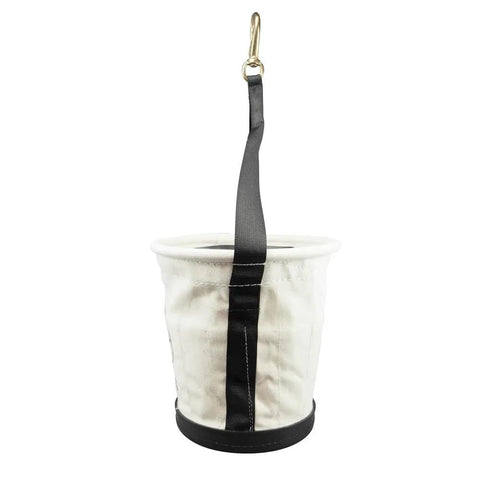 Heavy Duty Tapered Wall Bucket With 15 Inside Pockets No 4 Canvas Built For Pros Web Handle Swivel Snap Hook Riveted Leather Glove Strap