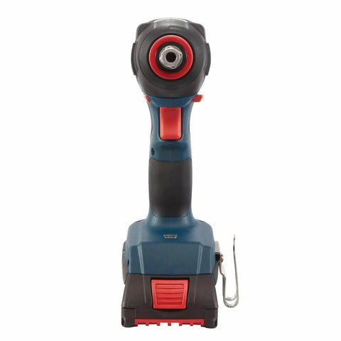 Front view of 18V All In One Impact Driver And Wrench Kit With One Quarter Inch Hex Shank And One Half Inch Square Drive