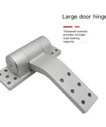 Rock Solid Heavy Duty Aluminum Hinge For Precision Cabinets And Electrical Boxes Featuring Thickened Anodized Finish And High Load Capacity, angled view showing strong design and mounting holes.