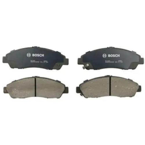 QuietCast Premium Ceramic Disc Brake Pad Set For Acura MDX ZDX And Honda Pilot Front, shown with front view of four pads