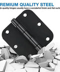 36 Pack Matte Black Door Hinges Three And A Half Inch Radius 6 Holes Interior Easy Install Includes Screws on broken concrete