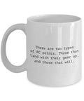 White ceramic RC Planes Coffee Mug Gift For RC Buffs And Plane Pilots Radio Controlled Aircraft Lover Gift with pilot quote