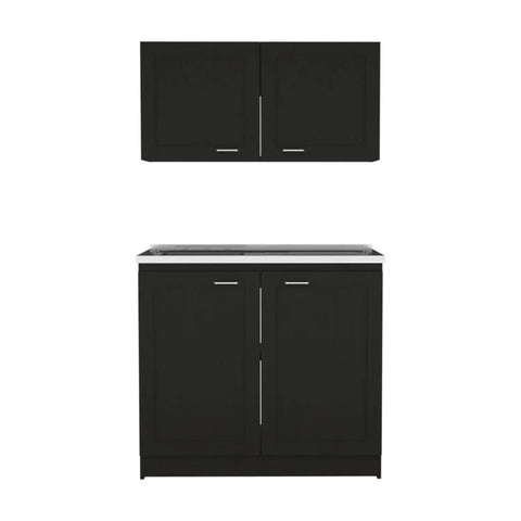 Premium Black Velvet Two Part Storage Cabinet With Separate Upper And Lower Sections For Versatile Home Organization And Trendy Decor, black velvet finish, two section design.