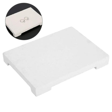 Heat Resistant Quartz Soldering Board For Jewelry Making And Repairs, Flame Retardant Work Surface Up To 2000 C, 7.9 By 7.5 By 4.3 Inch Soldering Block For Welding Crafting And Hobbyist Projects with rings