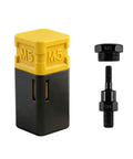 Hella Tough M5 Rivet Nut Tool Tip Replacement Mandrel in black and yellow, includes steel puller and fittings, designed for rivet guns.
